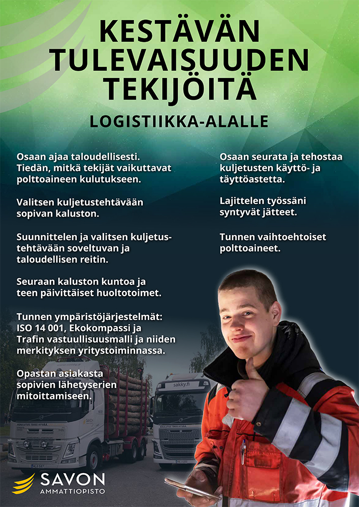 Logistiikka-alan vastuullisuusjuliste.